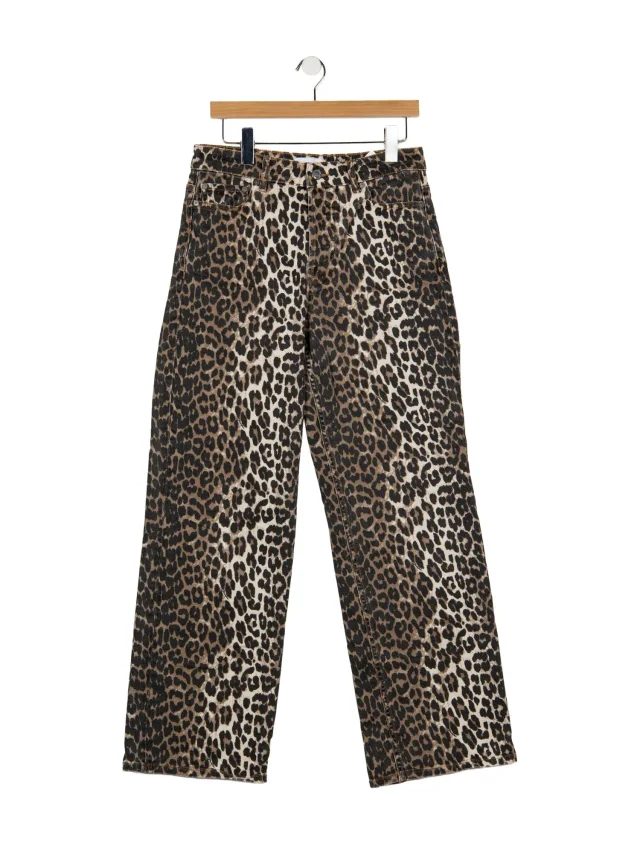 GANNI High-Rise Straight Leg Jeans in multicolor from The RealReal