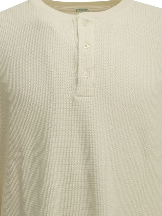 A.PRESSE Honeycomb Henley Long Sleeve T-Shirt, photo 3 of 4 from SENSER