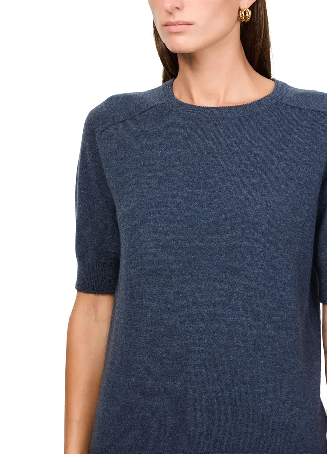 LISA YANG Kenza crew neck cashmere sweater in Blue 100% cashmere, photo 4 of 6 from 24S (US)