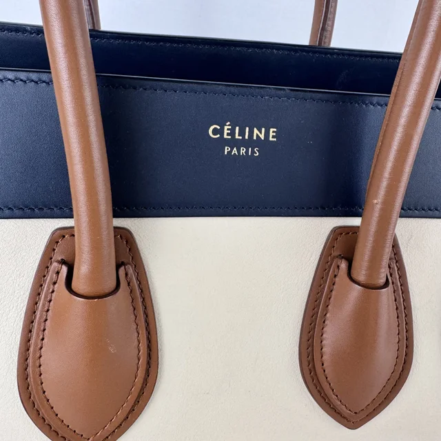 Celine Micro Luggage Tricolor Bag in calfskin from Reowned, photo 2 of 17