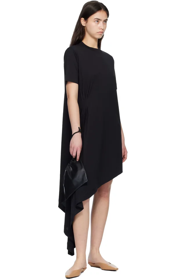 Loulou de Saison Black IGARI Asymmetric T-shirt Midi Dress, photo 4 of 4 from SSENSE