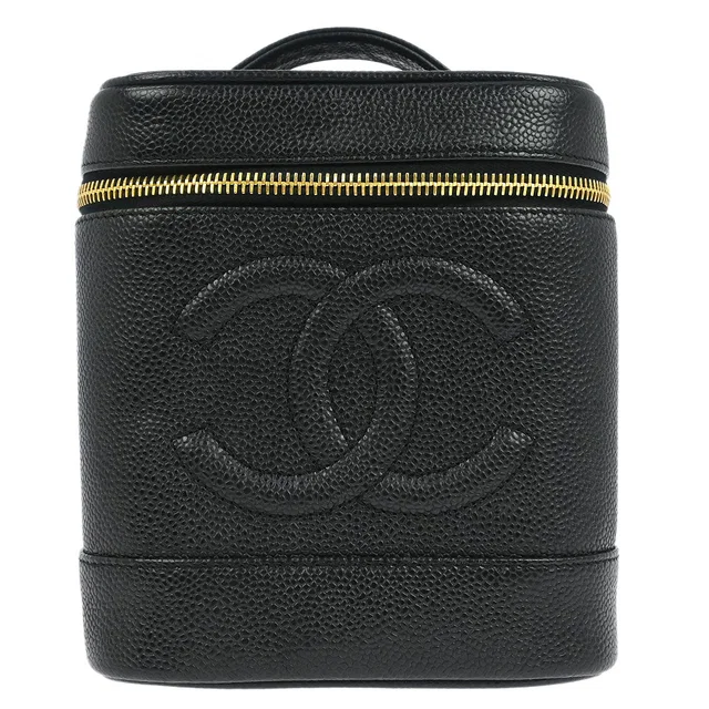 Chanel 2002-2003 Black Caviar Skin Timeless Vanity Handbag in Black Caviar leather from AMORE Vintage Tokyo