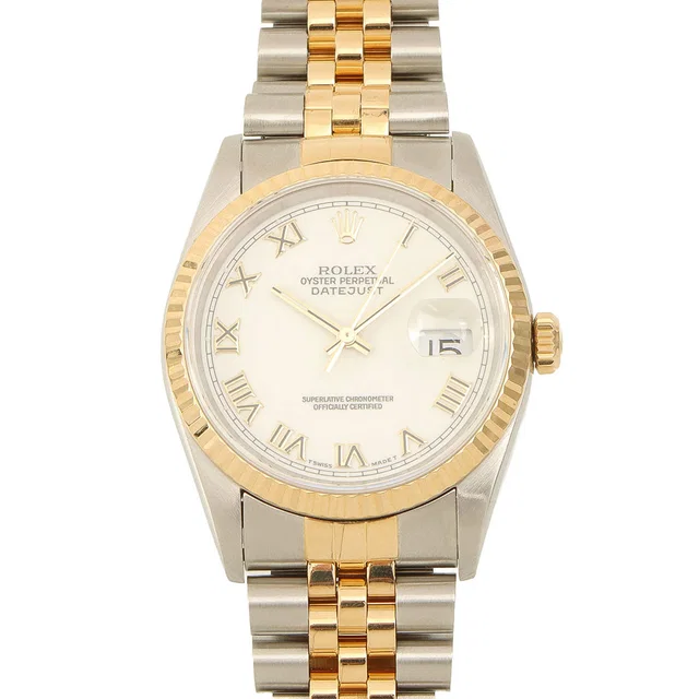 Rolex 1993-1994 Oyster Perpetual Datejust 36mm 16233 S-series Automatic Silver/Gold in Gold from VINTAGE QOO TOKYO