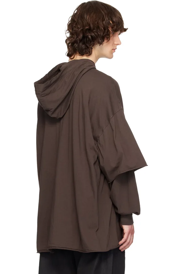 Rick Owens DRKSHDW Gray Temple Tommy Hustler Hoodie, photo 3 of 4 from SSENSE