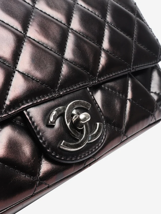 Chanel Black 2015 lambskin quilted flap bag in Black Lambskin from Sign of the Times, photo 5 of 7