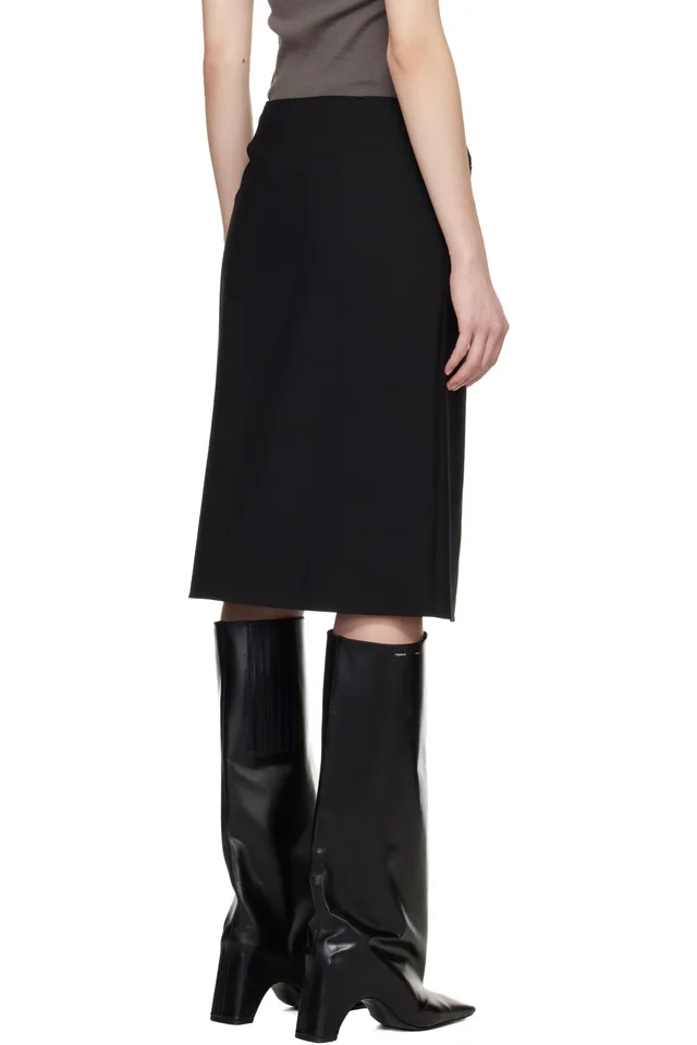 Courrèges Black Buttoned Midi Skirt, photo 3 of 4 from SSENSE