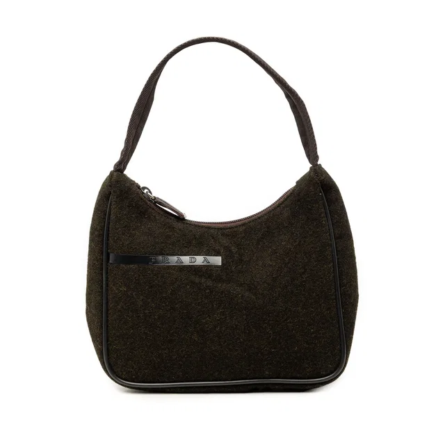 Brown Prada Sports Line Wool Handbag in Brown Wool from Designer Revival
