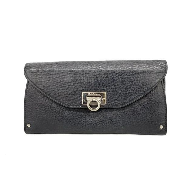Ferragamo Long Wallet, Gancini Leather, Black in black Leather from Poshmark