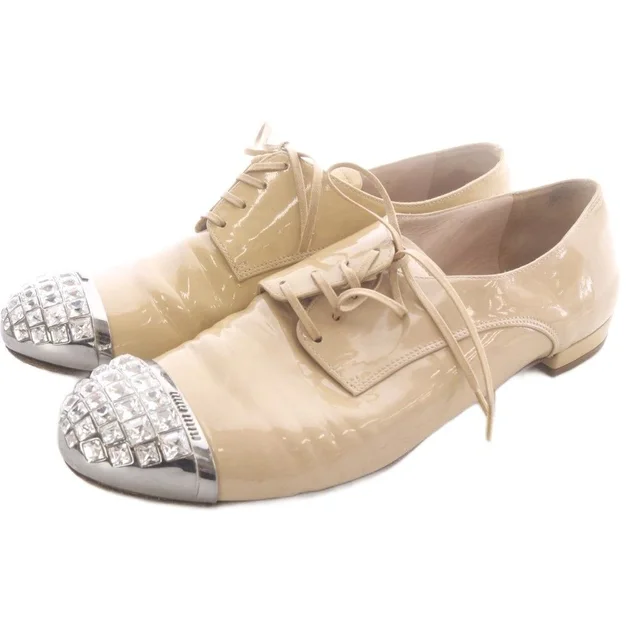 Miu Miu Pumps Bijou Beige Heel 37 in Beige from The Reluxe