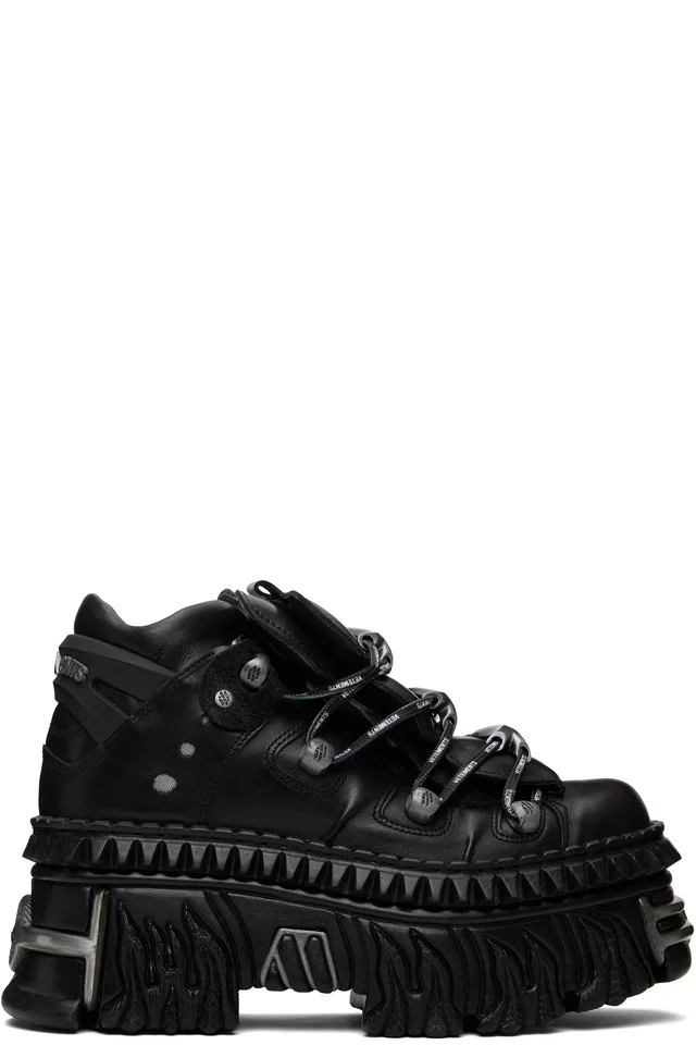 VETEMENTS Black New Rock Edition Fire Platform Sneakers from SSENSE, photo 1 of 1