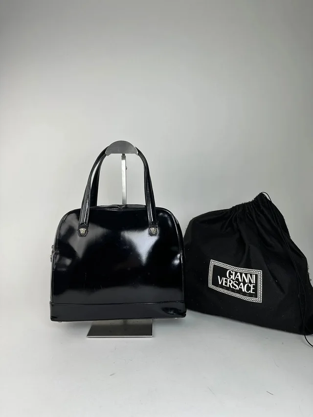 Versace Gianni Black Patent Leather Handbag in black Patent leather from Grailed