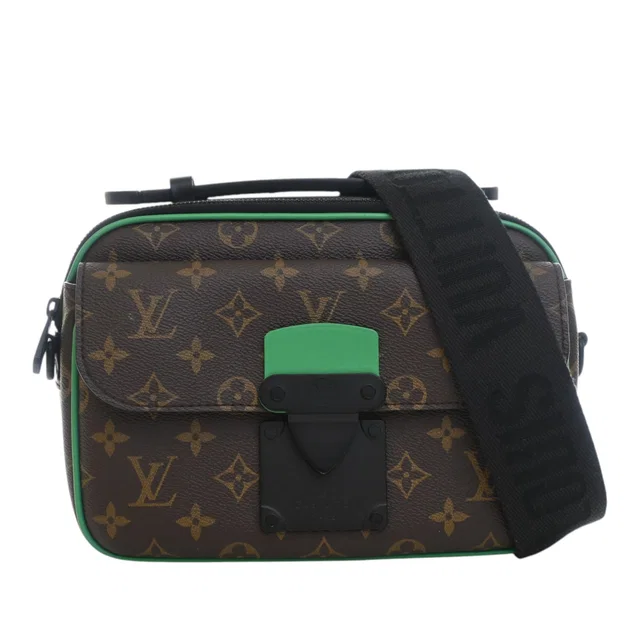 Brown Louis Vuitton Monogram Macassar S Lock Messenger Bag Satchel in Brown Coated canvas from Designer Revival, photo 1 of 1