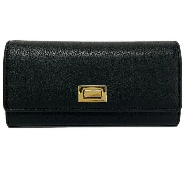 Fendi Wallet Peekaboo Black Leather in Black Leather from The Reluxe