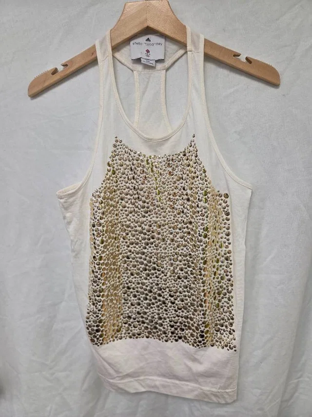 Stella McCartney for adidas sports vest white with gold Size: 8 in White from Oxfam Online Shop