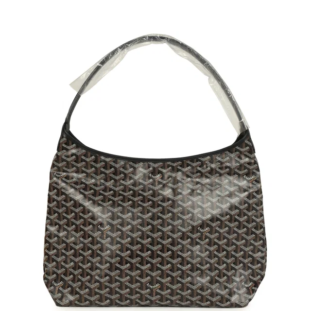 Goyard Goyardine Black Boheme Hobo Bag Palladium Hardware in Black Calfskin from Madison Avenue Couture