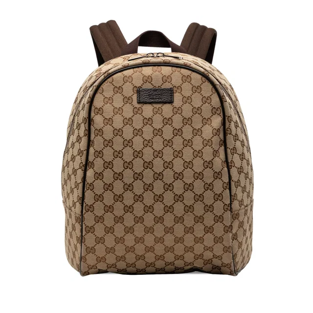 Beige Gucci GG Canvas Backpack in Beige Canvas from Designer Revival