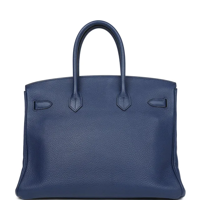 Hermès Birkin 35 Bleu Saphir Clemence Gold Hardware in Blue Clemence from Madison Avenue Couture, photo 4 of 9