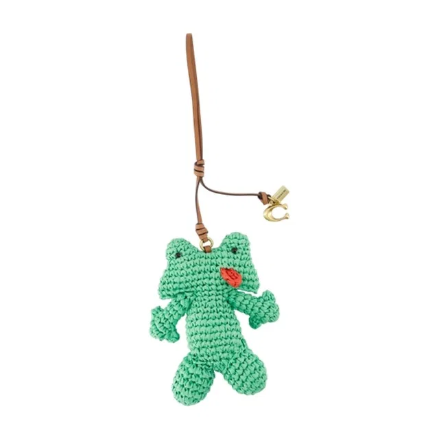 Coach Crocheted Frog Charm — Green Acrylic Hair Pins Claws & Clips in Green Resin from HEWI