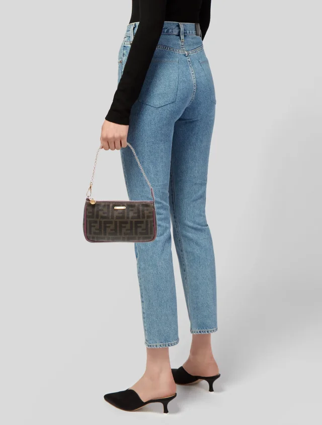 Fendi Zucca FF Pochette in Canvas from The RealReal, photo 2 of 5