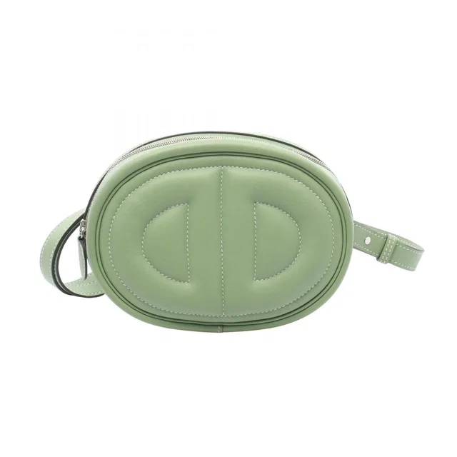 Hermès Waist Bag In The Loop Verso Vert Criquet Bamboo Leather Calf In The Belt in Green Leather from The Reluxe
