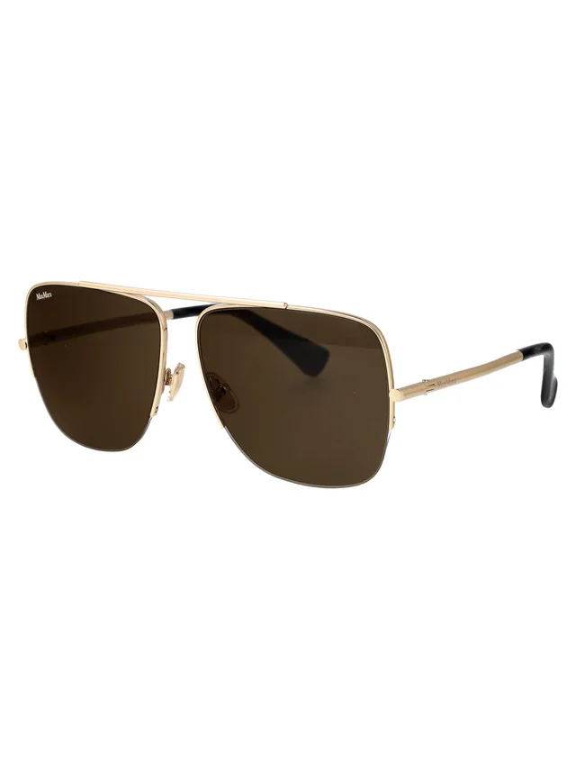 Max Mara Gold-Tone Metal Square Sunglasses — Gold in Gold from HEWI, photo 2 of 2