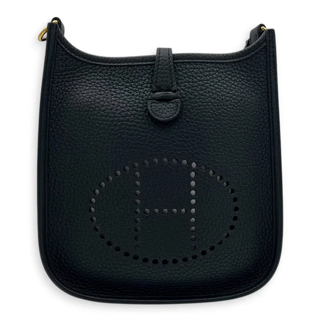 Hermès Evelyne TPM Black Crossbody Bag in Black Clemence leather from Luxury Promise