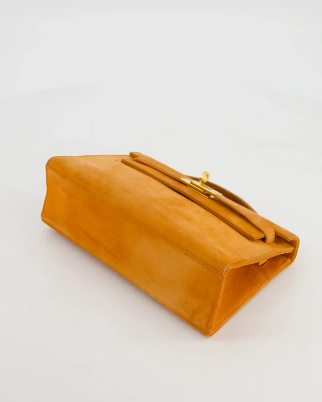 Hermès Vintage Mini Kelly Pochette Bag in Orange Calfskin from Sellier, photo 19 of 23