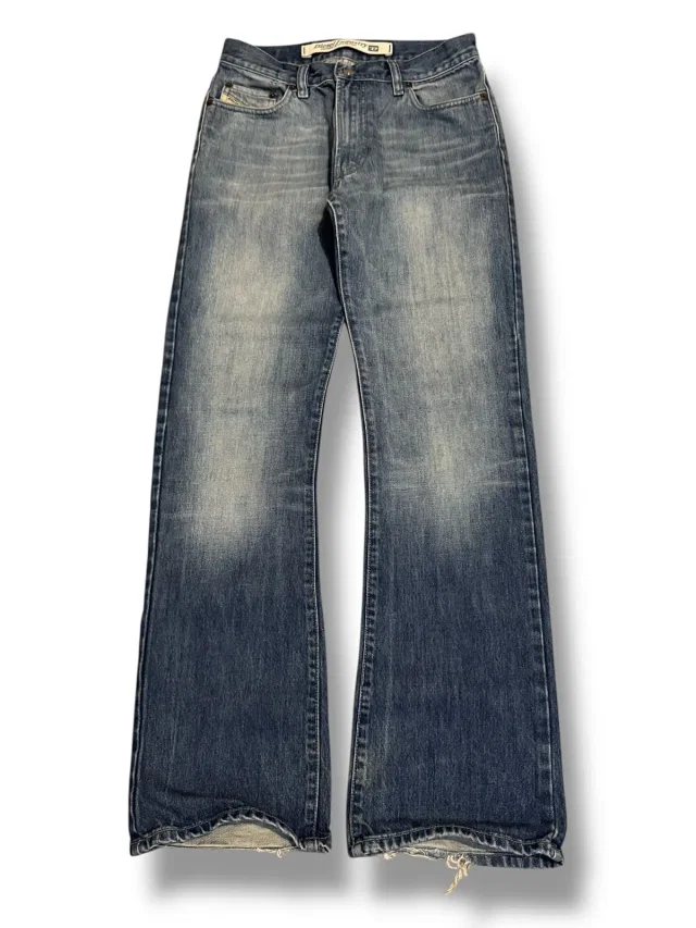 Japan Avant Garde Vintage Diesel Flared Washed Faded Jeans in blue from Grailed