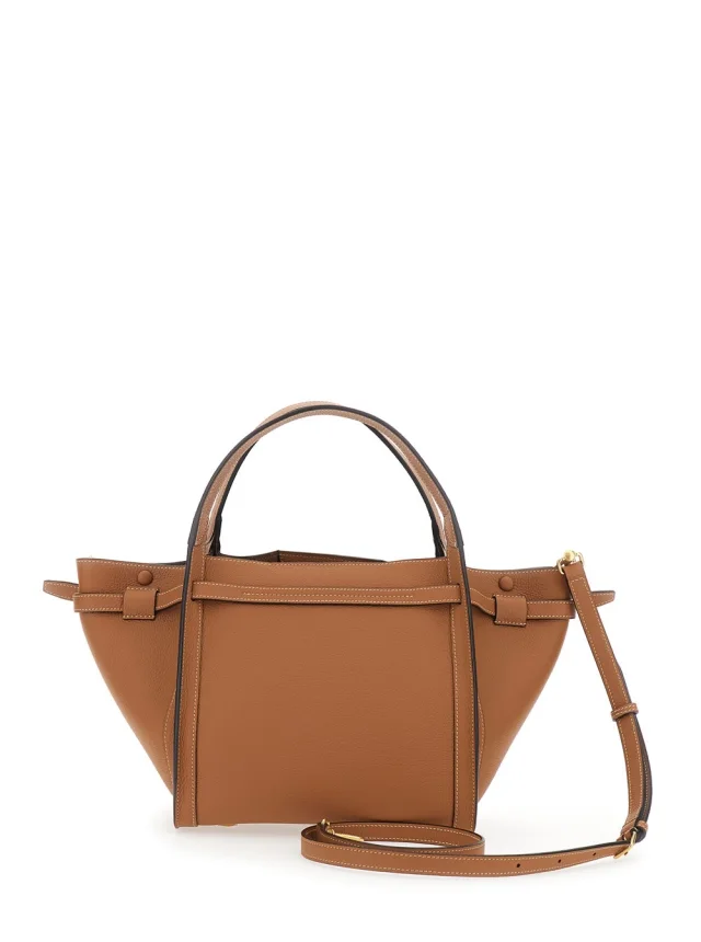 Tod's Brown Medium Tote Bag with T Timeless Plaque on the Front and Adjustable and Removable Shoulder Strap in Leather Woman in Brown 100% Calf, photo 5 of 8 from Gaudenzi Boutique