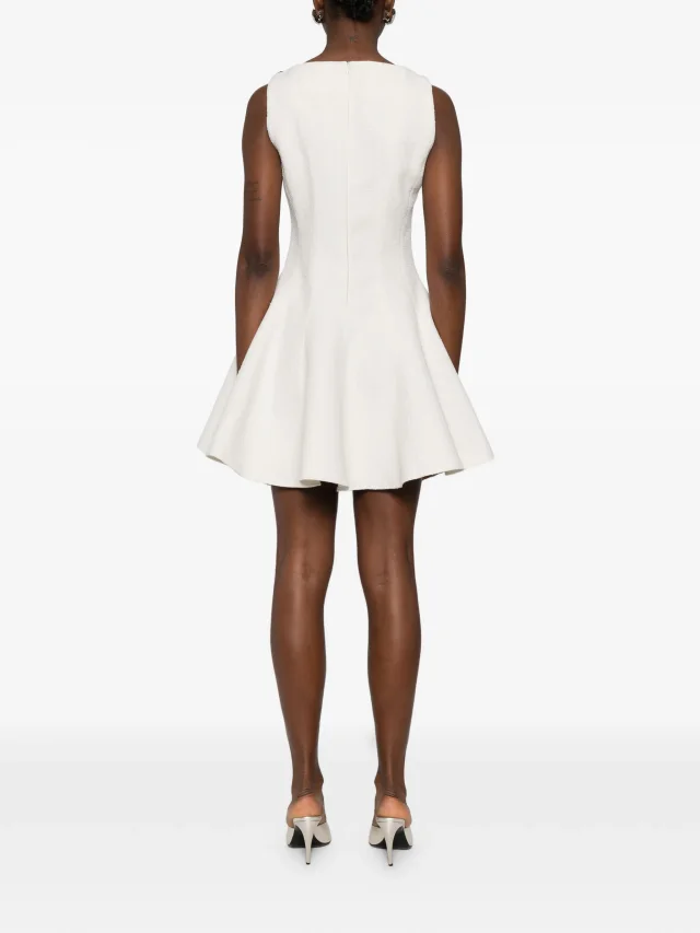Maje short flared tweed dress in White, photo 4 of 5 from FARFETCH