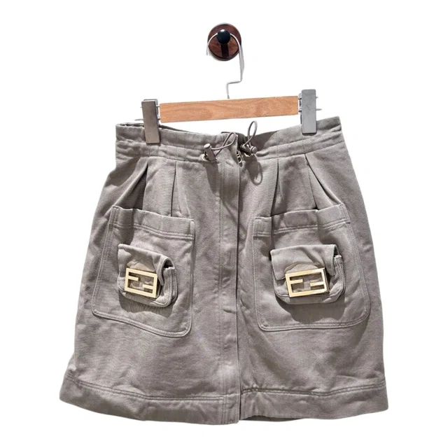 Fendi Mini Pocket Grey Skirt #38 in Grey from Luxury Promise