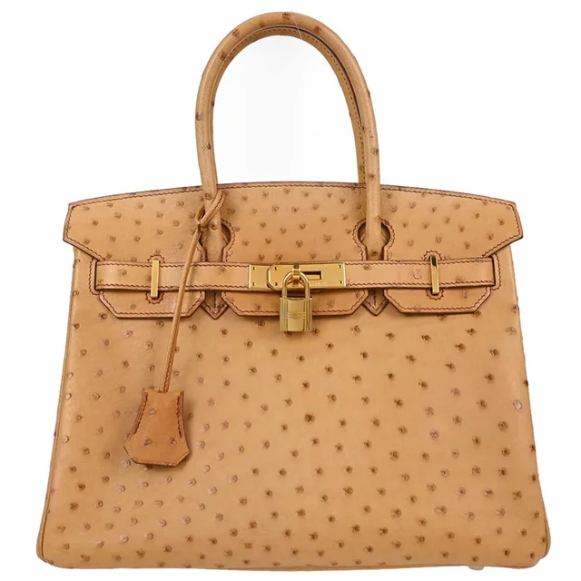 Hermès Chestnut Ostrich Birkin 30 Handbag in Ostrich from AMORE Vintage Tokyo