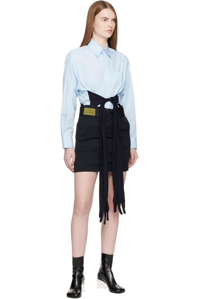 MM6 Maison Margiela Black Wool Miniskirt, photo 4 of 4 from SSENSE