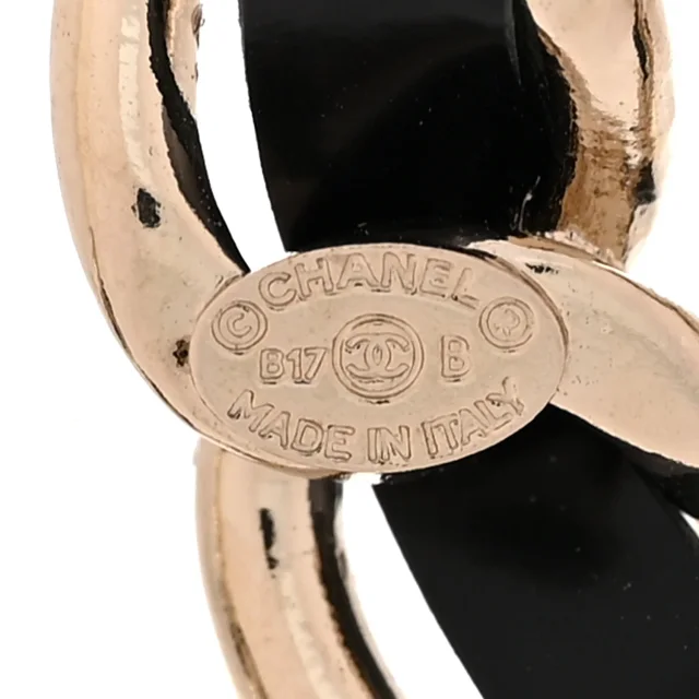 Chanel Crystal Chain CC Charms Brooch Black Gold in Black Lambskin from FASHIONPHILE, photo 3 of 3