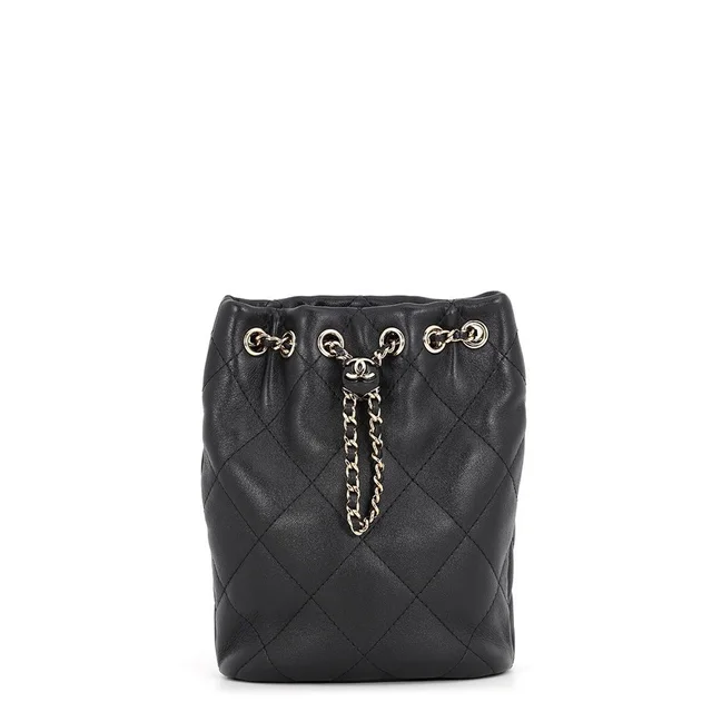 Chanel Backpack Quilted CC Logo Lambskin Black in Black Lambskin from The Reluxe