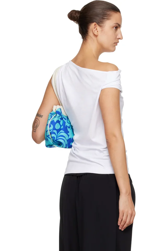 Dries Van Noten White Off-Shoulder Jersey Top, photo 3 of 4 from SSENSE