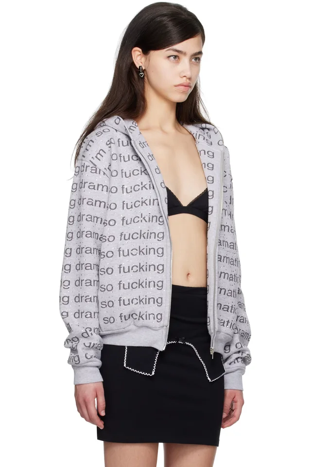 I'm Sorry by Petra Collins SSENSE Exclusive Gray JennyFax Edition Oversized Hoodie, photo 2 of 5 from SSENSE
