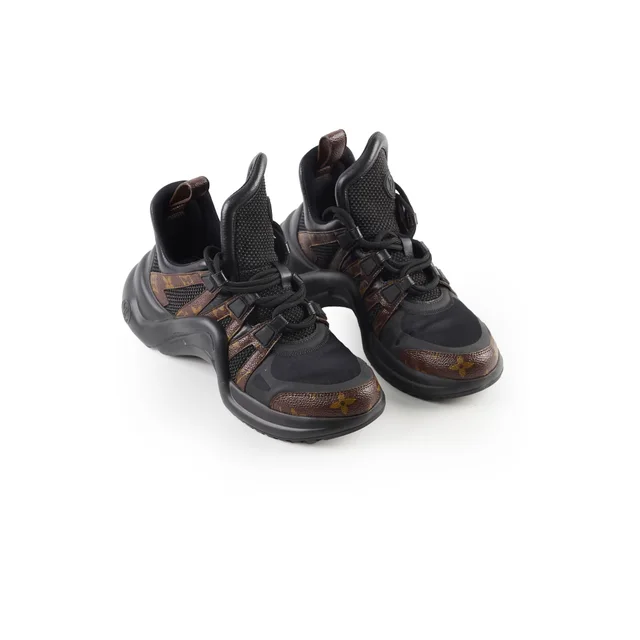 Louis Vuitton Women's Sneaker Black/Monogram Size36.5 in Black from The Purse Affair