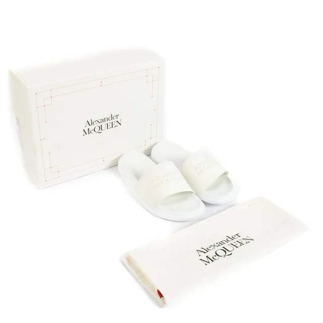 Alexander McQueen White Leather Logo Sandals - Size 38,5 in White Leather from Labellov, photo 2 of 3