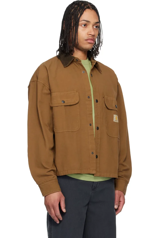 Carhartt Work In Progress Tan Prescott Overshirt, photo 2 of 4 from SSENSE