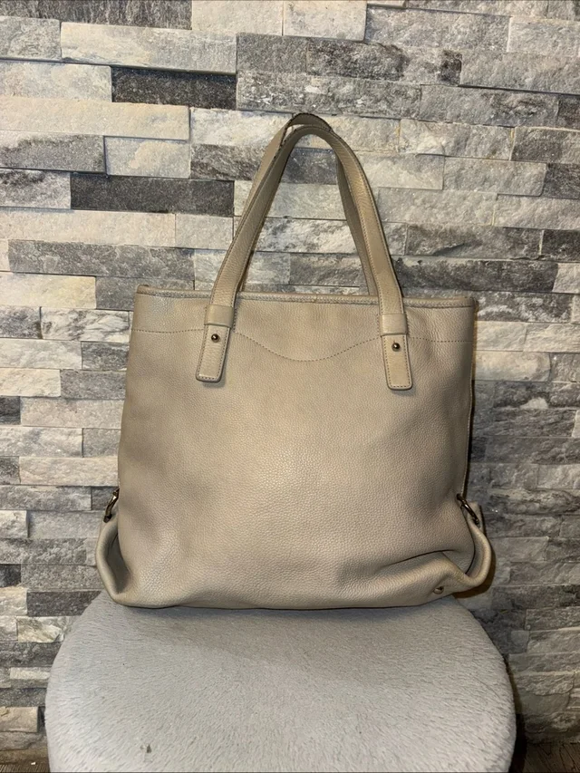 Classic Salvatore Ferragamo Leather Tote Bag In Taupe Beige in brown|neutral Leather from Poshmark