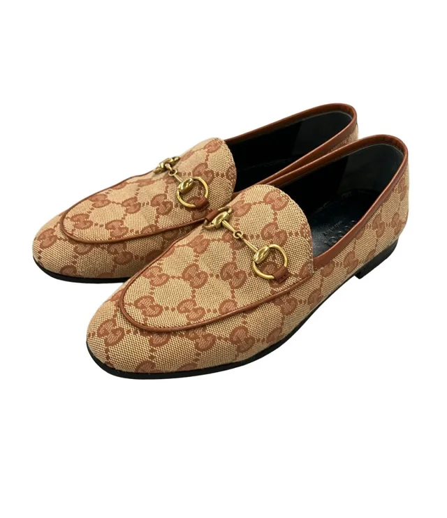 Gucci Horsebit Loafers GG Canvas Jordaan in Canvas from The Reluxe