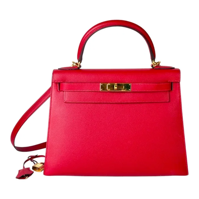 Hermès Kelly 28cm Bag in Red Epsom with GHW in Red Epsom leather from Luxury Promise