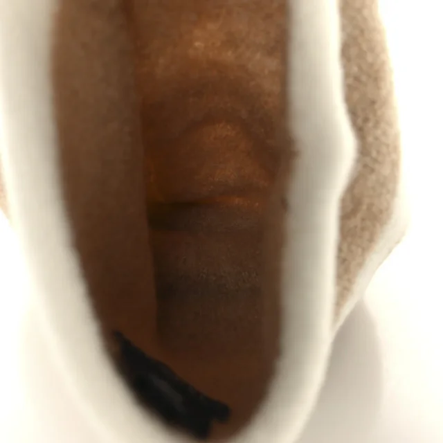 Chanel Cashmere Silk CC Beanie Hat Beige White in White Silk from FASHIONPHILE, photo 4 of 5