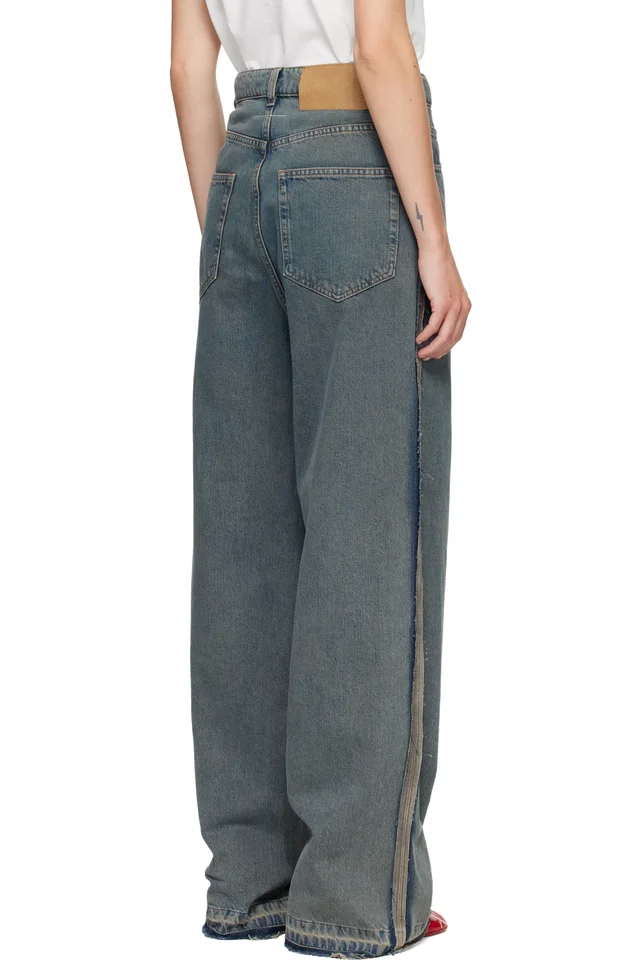 MM6 Maison Margiela Blue 5-Pocket Jeans, photo 3 of 4 from SSENSE