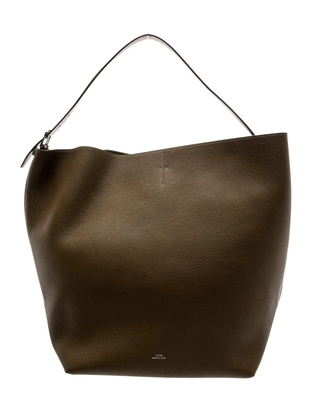 Leather Toteme Belted Grained w/ Tags in green Leather from The RealReal
