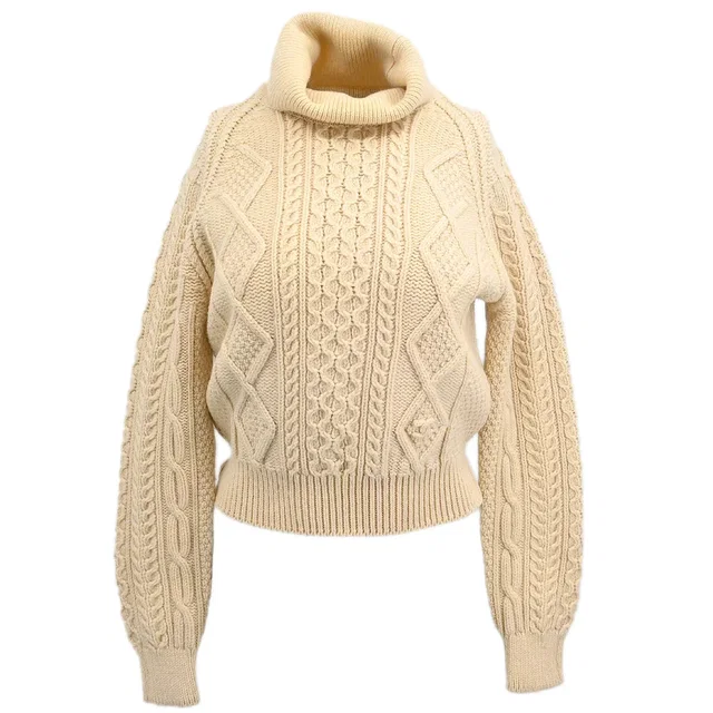 Chanel 1996 Fisherman Sweater White #42 in White Wool from AMORE Vintage Tokyo