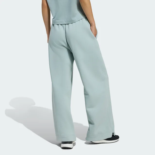Adidas ALL SZN Fleece Loose Wide-Leg Pants in Green, photo 2 of 6 from adidas (US)