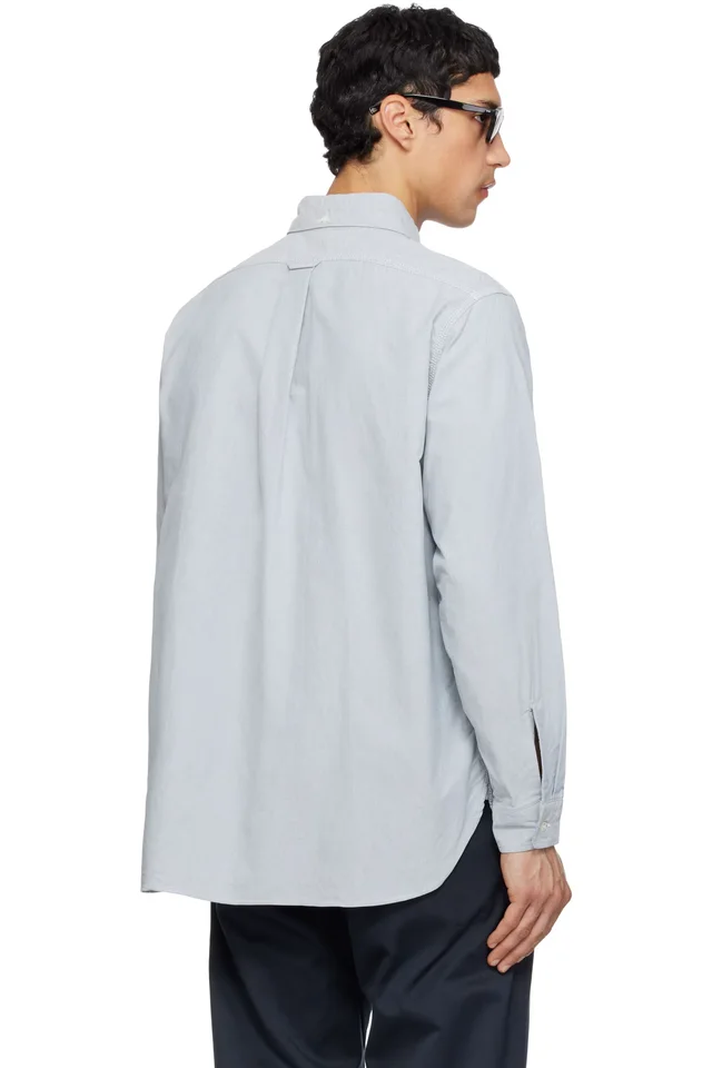 nanamica Gray Button Down Wind Shirt, photo 3 of 4 from SSENSE