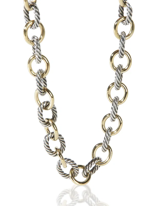 David Yurman 18K Gold & Silver Link Necklace in Gold from Season 2 Consign